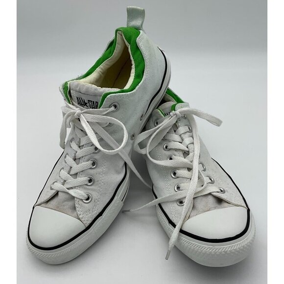 Converse All Star Chuck Taylor White & Green Low-Top...